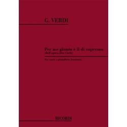 Verdi G. - Don Carlo: Per Me Giunto è il Dì Supremo per Baritono e Pianoforte