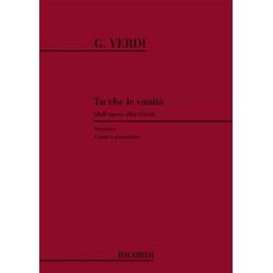 Verdi G. - Don Carlo: Tu che la Vanità per Soprano e Pianoforte