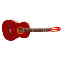 ffalstaff C441 Chitarra Classica 4/4 in Tiglio e Acero, Meccaniche Madreperla e Binding Applicato (Rosso)