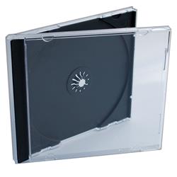 Custodia CD/DVD singola nera in plastica