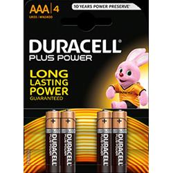 DURACELL Batterie Plus Power Alkaline AAA Ministilo (Confezione da 4 Pz.)
