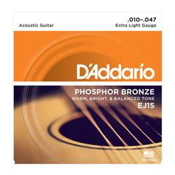 D'ADDARIO Muta per Chitarra Acustica 80-20 Phosphor Bronze 10/47 Extra Light