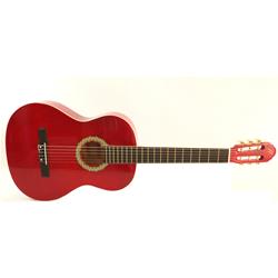 ffalstaff C341 Chitarra Classica 3/4 con Binding Avorio Applicato e Meccaniche Madreperlate (Rosso)