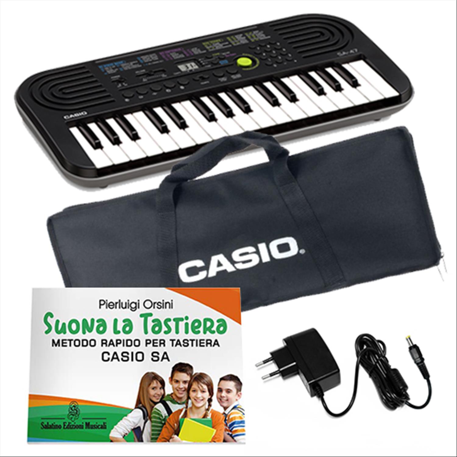 Kit Pianola Tastiera Casio SA 47 MetodoSuona la Tastiera Borsa ffalstaff Alimentatore 