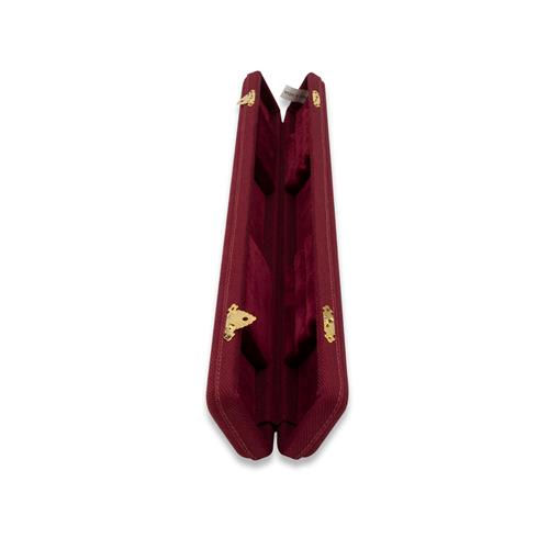 TAKT Astuccio Rigido per 2 Bacchette Rivestito in Cotone Bordeaux