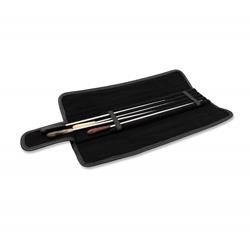 TAKT Custodia Semirigida in Poliestere e Pelle per 4 Bacchette Nera