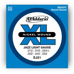 D'ADDARIO Muta per Chitarra Elettrica Nickel Wound 12/52 Jazz Light