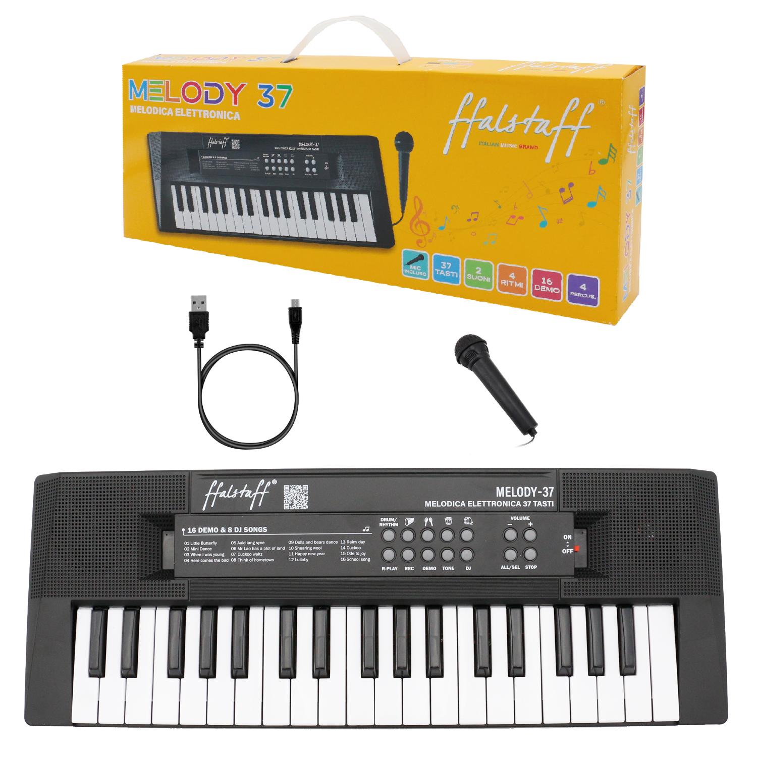 Tastiere Scolastiche ffalstaff Mini Tastiera Elettronica 37 tasti - Uso  Melodica (Nera)