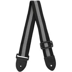 ffalstaff Tracolla in Nylon a Righe con Terminale in Pelle (Bianco e Nero)