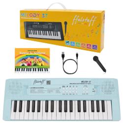 ffalstaff Mini Tastiera Elettronica - Uso Melodica Portatile 37 Tasti con Microfono, Sequencer, Diversi Tipi di Alimentazione, con Cavo Micro-USB Incluso e E-Book Suona la Tastiera