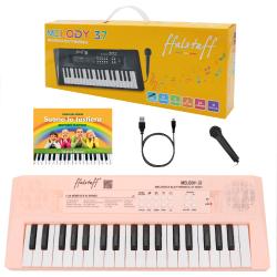 ffalstaff Mini Tastiera Elettronica - Uso Melodica Portatile 37 Tasti con Microfono, Sequencer, Diversi Tipi di Alimentazione, con Cavo Micro-USB Incluso e E-Book Suona la Tastiera