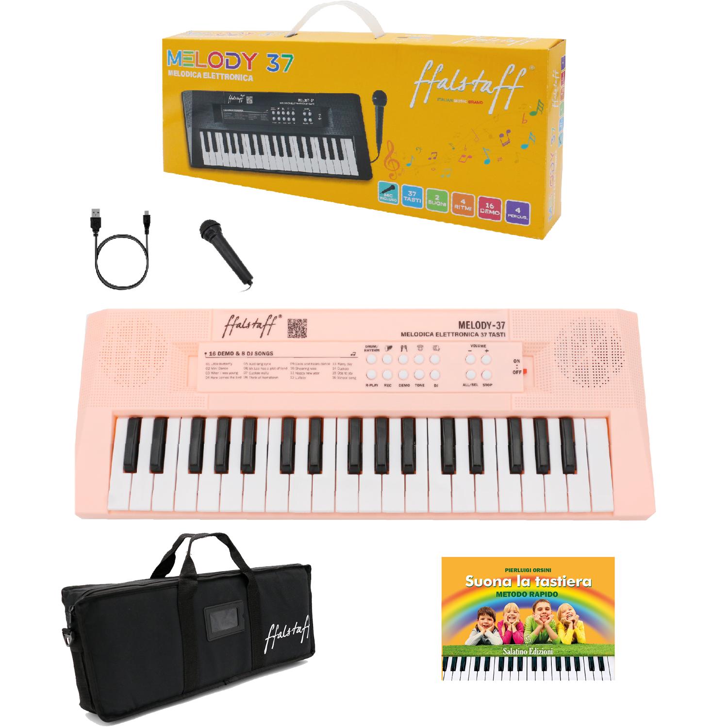 Tastiere Scolastiche ffalstaff Mini Tastiera Elettronica - Uso Melodica  Portatile 37 Tasti con Borsa, Microfono, Diversi Tipi di Alimentazione, con  Cavo Micro-USB Incluso e E-Book Suona la Tastiera