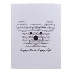 Raccoglitore con orsetto tema musicale (20 pagine - Bianco)