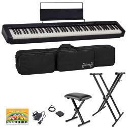 CASIO CDP-S110 Piano Digitale 88 Tasti Pesati, borsa, stand e panchetta ffalstaff ®, alimentatore e pedale, E-Book di melodie celebri per Casio