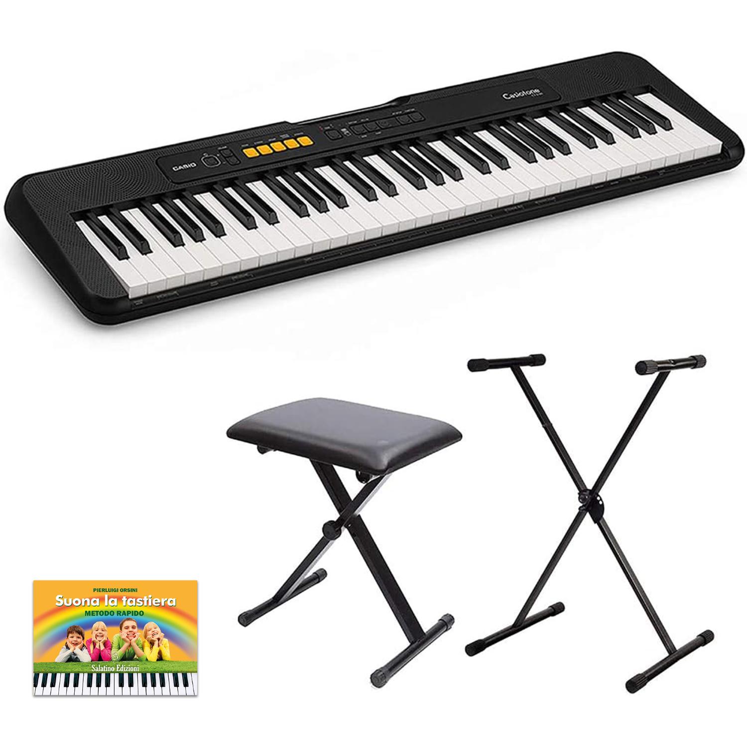 CASIO CT-S100 Tastiera elettronica 61 tasti, leggio incluso con tastiera, stand, panchetta e fantastico E-Book di melodie celebri per Casio