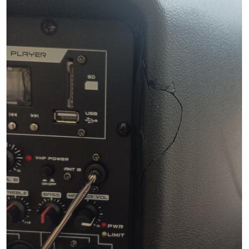 SINEXTESIS Diffusore Trolley 400W Ricaricabile Woofer da 15' con sistema LED, Display LCD, Player Mp3 (Danno da trasporto)