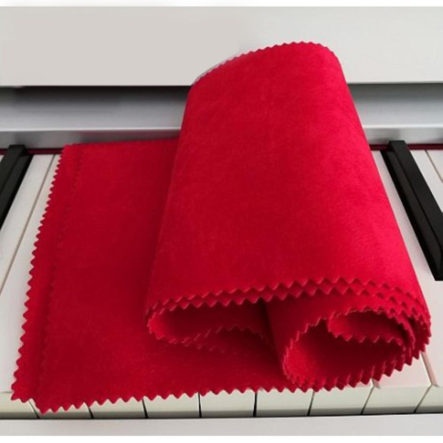 ffalstaff Panno copritastiera morbido per Pianoforte (rosso)