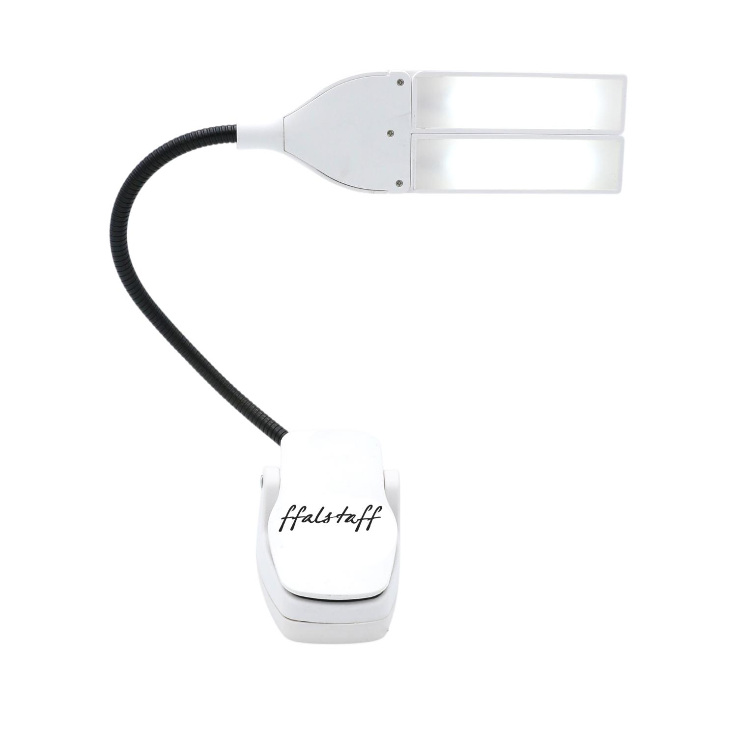 ffalstaff Luce a pinza da leggio con braccio regolabile 28 LED e 3 Livelli di Luminosità (Bianco)