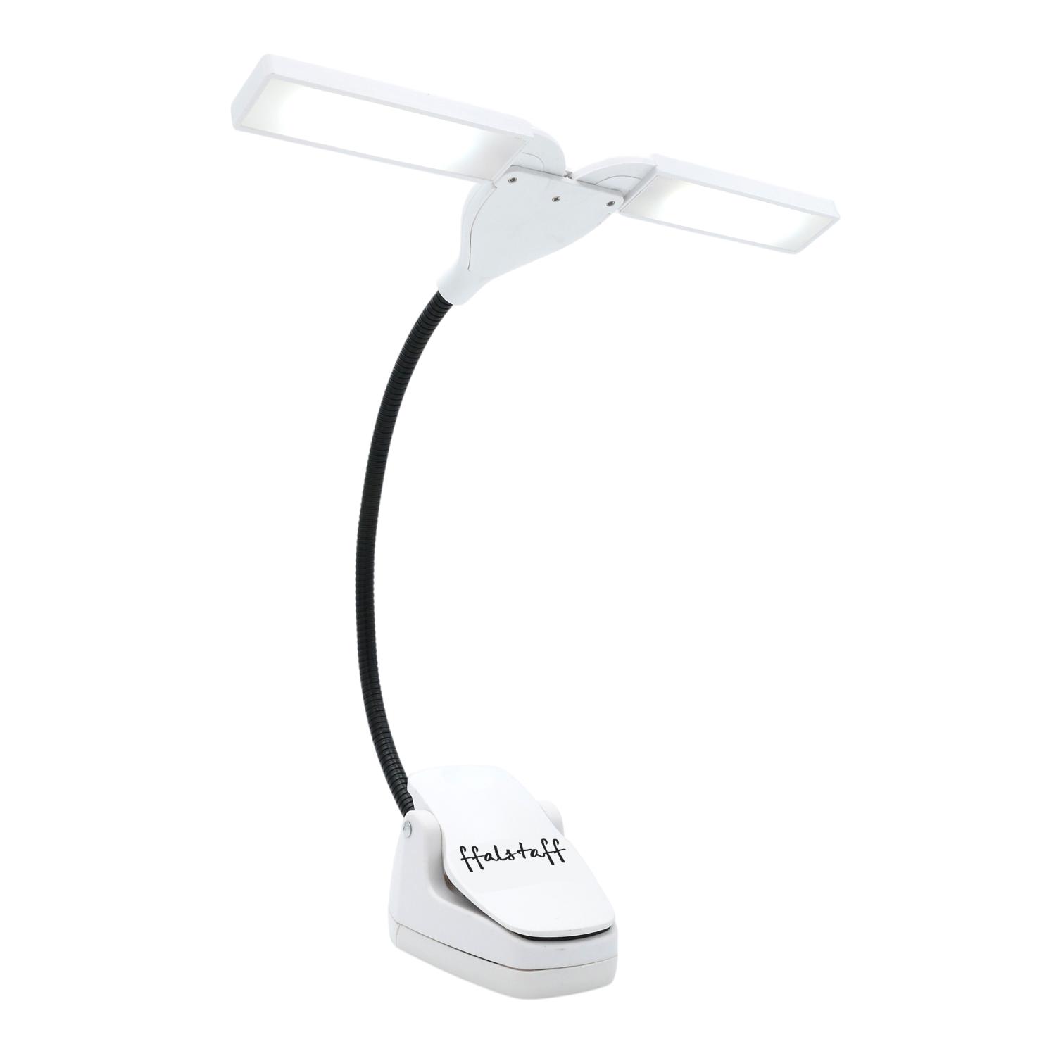 ffalstaff Luce a pinza da leggio con braccio regolabile 28 LED e 3 Livelli di Luminosità (Bianco)