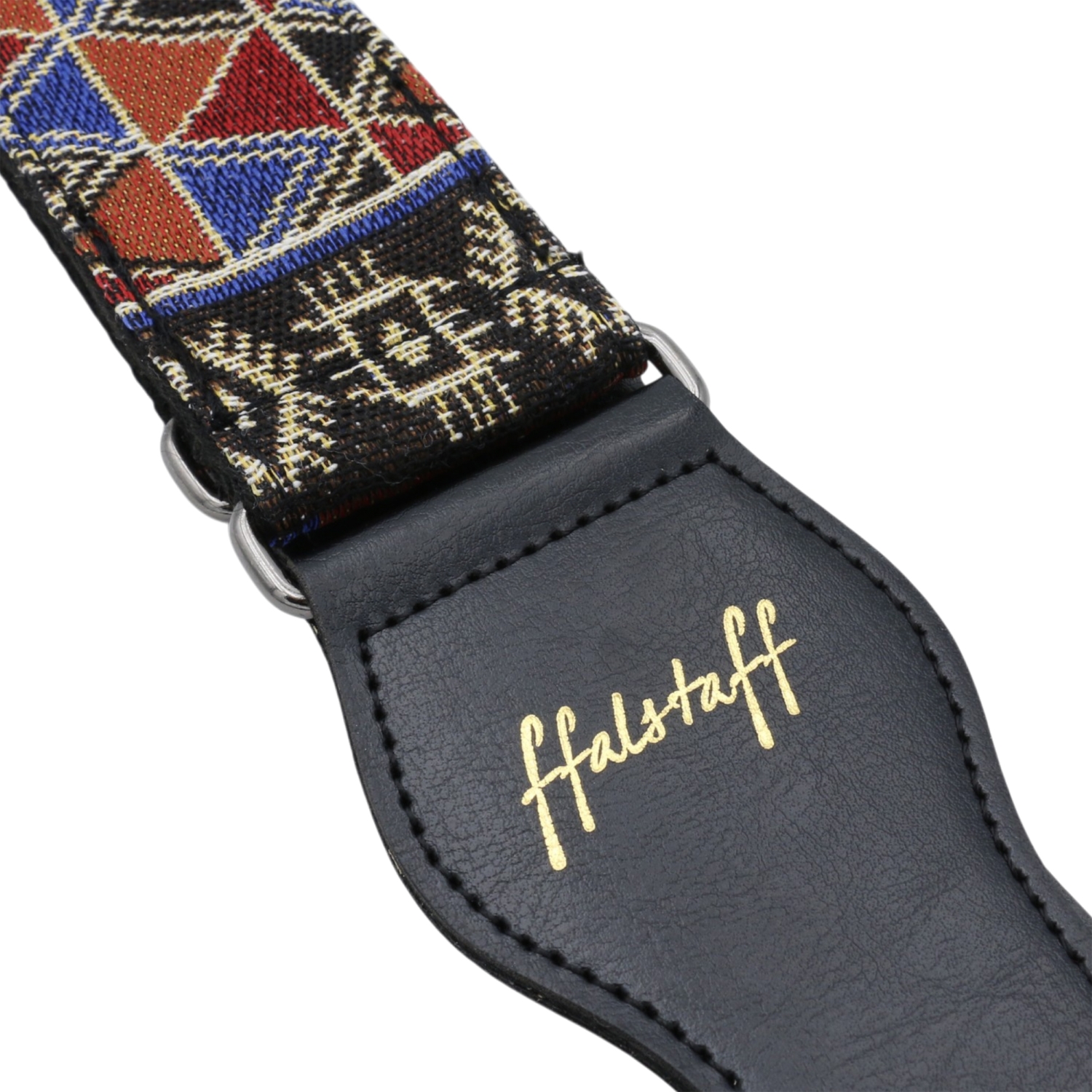 ffalstaff Tracolla Superior regolabile in tessuto ricamata con terminali in pelle (Fantasia Etnica Cairo)