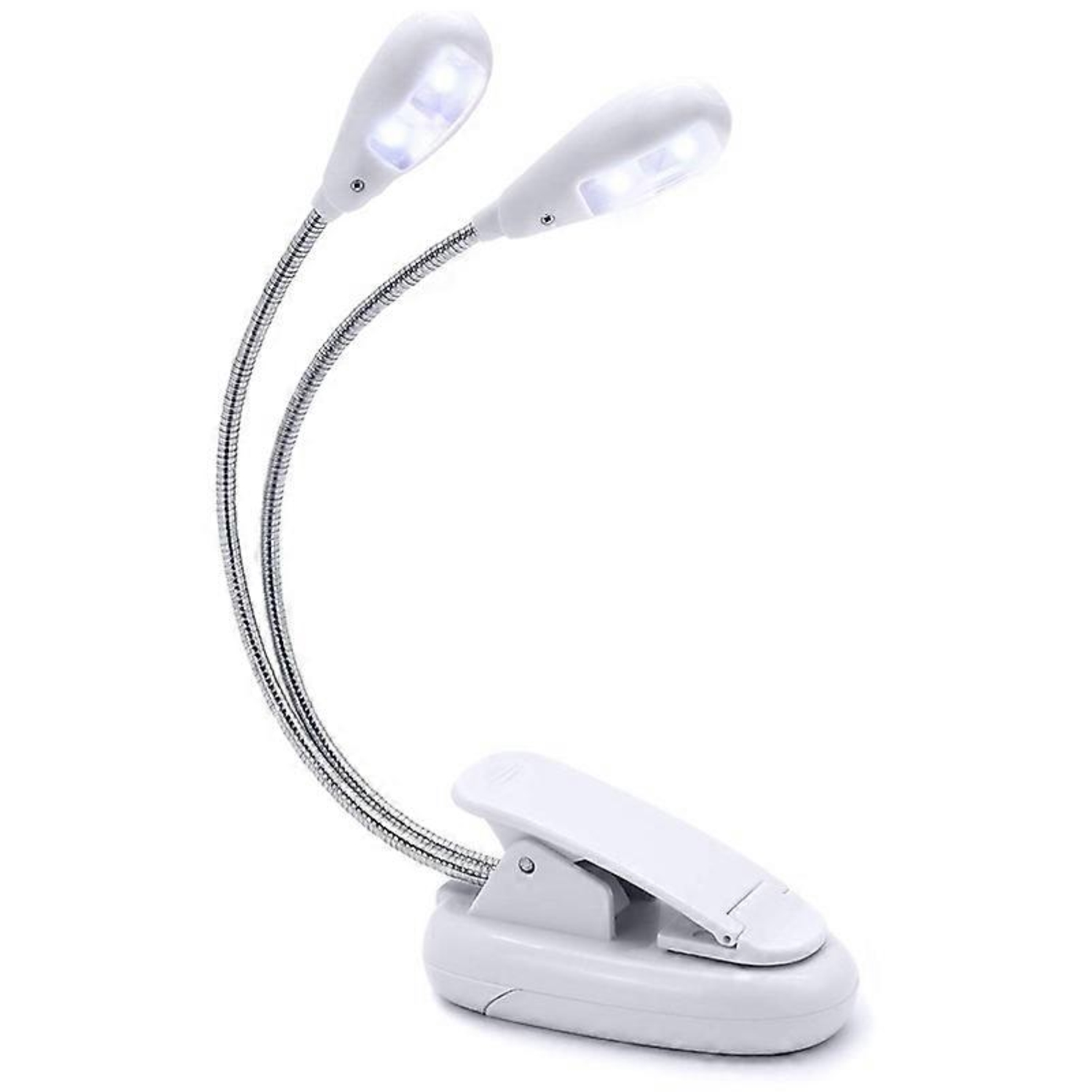 ffalstaff Luce a pinza da leggio con doppio braccio regolabile 4 LED (Bianco)