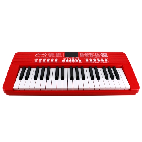 ffalstaff Tastiera elettronica ricaricabile 37 tasti per uso Scolastico "Italian Design" con 200 Suoni, 200 Ritmi, 50 Brani dimostrativi (la Rossa)
