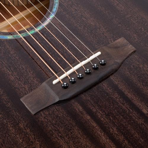 ffalstaff QZY-BR Chitarra Acustica Elettrificata Cutway con Tastiera e Ponte in Palissandro (Marrone Scuro)