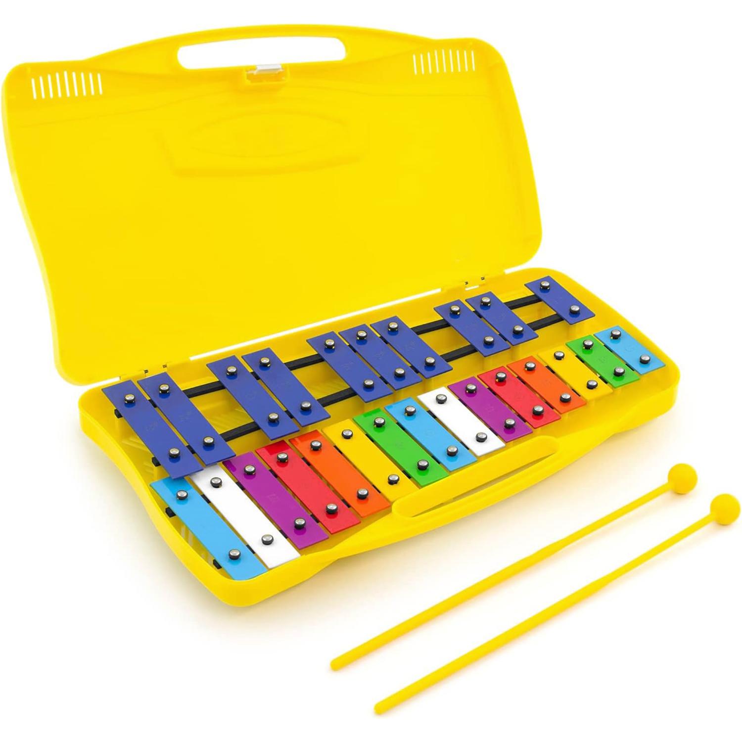 ffalstaff Metallofono Cromatico 25 Note con Piastre Colorate (Custodia Gialla)