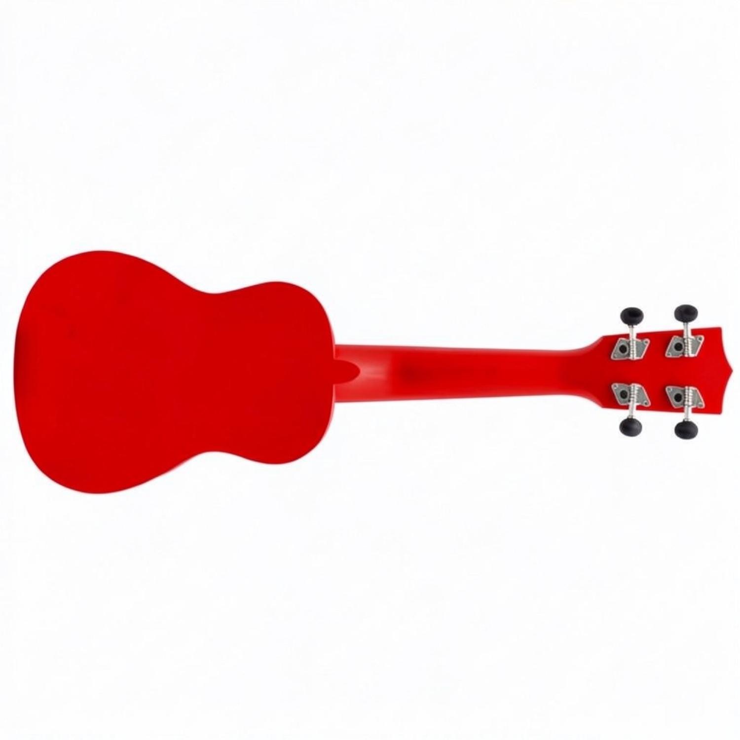 ffalstaff Ukulele Soprano 21" Superior Satinato con borsa, metodo rapido e kit 5 plettri (Rosso)