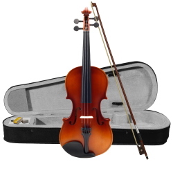 ffalstaff Violino 4/4 Finitura Satinata, Fondo con verniciatura Fiammata (archetto palissandro, colofonia e custodia sagomata)
