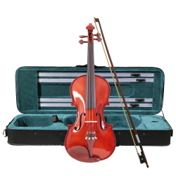 ffalstaff Violino 4/4 Massello "Accademy" Finitura Lucida, parti in Palissandro, Arco Superior, colofonia Rosin (Custodia Rettangolare ed Accessori)
