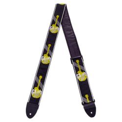 Tracolla modello Gibson chitarra e basso (Giallo)