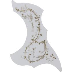 ALICE Battipenna per Chitarra Acustica Autoadesivo (Bianco Decorato)